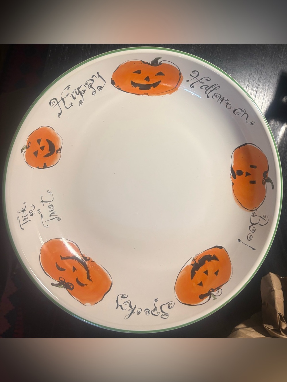 NWOT Rosanna 12.5” Halloween Pumpkin Serving Bowl
